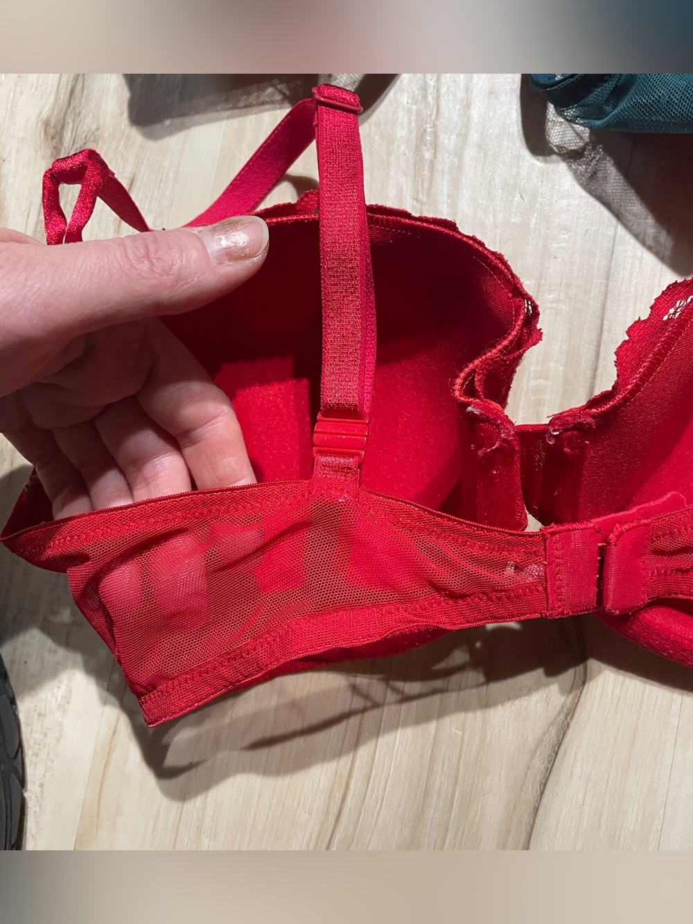 Victoria’s Secret Lace Push-Up Bra set - Teal, Brown, Red, all size 36C - Picture 13 of 14